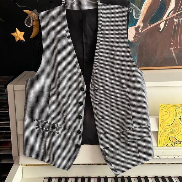 Mexx Black and White Houndstooth Vest M - Picture 8 of 15